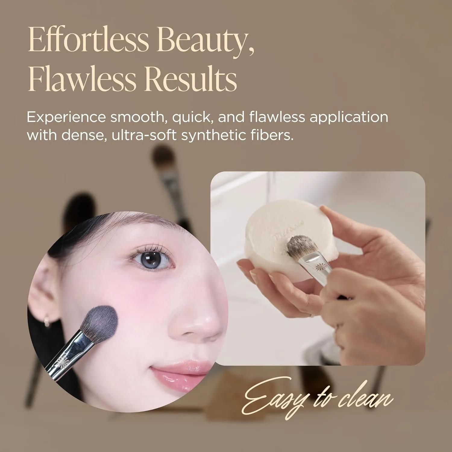 Brush PONY14 Blusher Brush – Soft Tapered Blush Brush for Delicate & Natural Finish, Ideal for Powder Blush and Highlighter, Premium Squirrel Hair, Korean Professional Makeup Tool