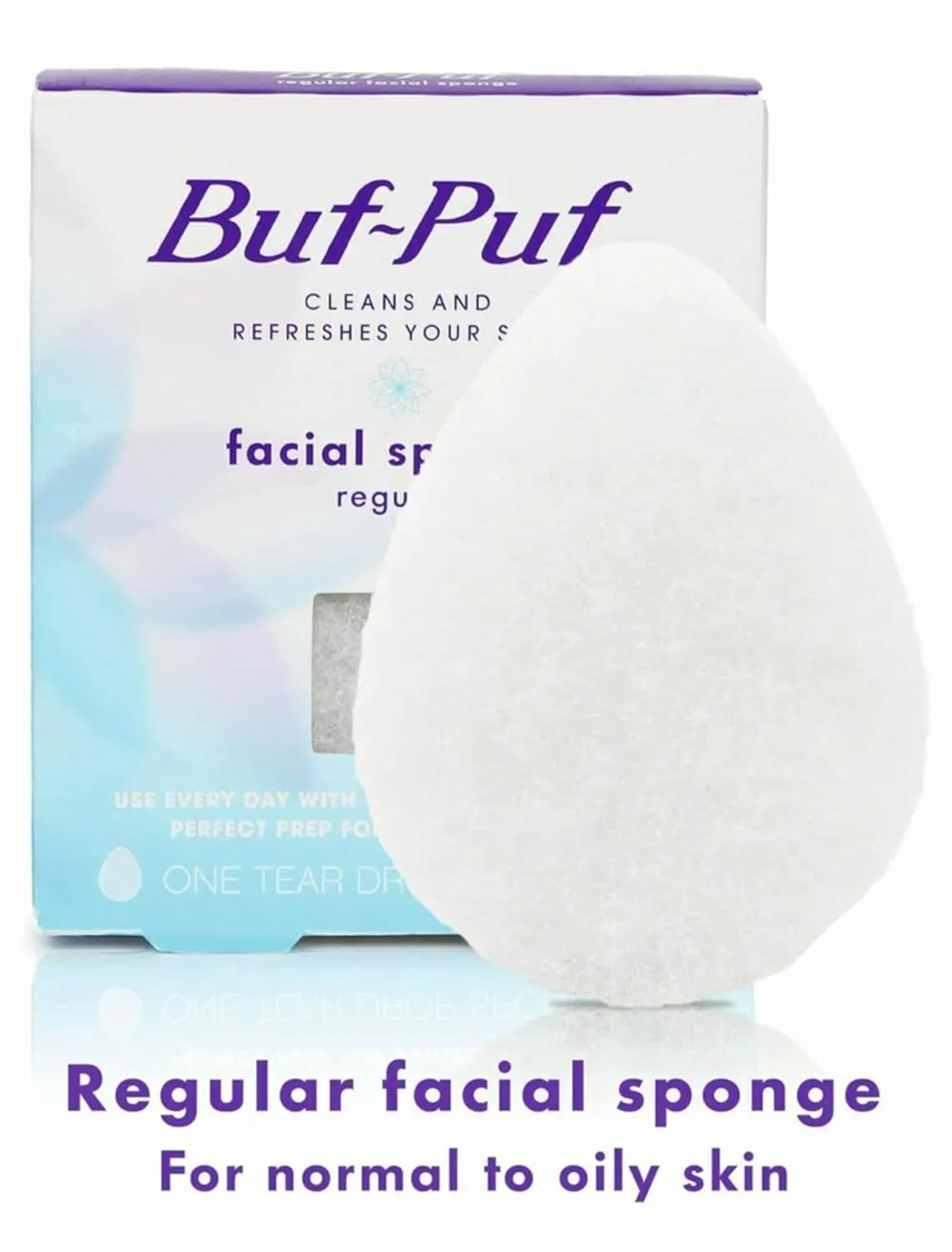 Buf-Puf Facial Sponge, Dermatologist Developed, Removes Deep Down Dirt & Makeup That Causes Breakouts and Blackheads, Reusable, Exfoliating, White, 6 Count