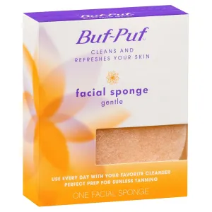 Buf-Puf Gentle Facial Sponge, Dermatologist Developed, Removes Deep Down Dirt & Makeup That Causes Breakouts and Blackheads, Reusable, Exfoliating, 36 Count