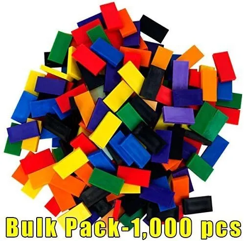 Bulk Dominoes Plastic Pro-Domino Classic Mix 1000pcs | Dominoes Set, STEM STEAM Small Toys, Family Games for Kids, Kids Toys and Games