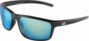 Bullhead Safety Pompano Polarized Safety Glasses, ANSI Z87 , Performance Fog Technology and Scratch Resistant Lenses, Polycarbonate Eyewear with UV Light Protection, Ice Blue Lenses, Matte Black Frame