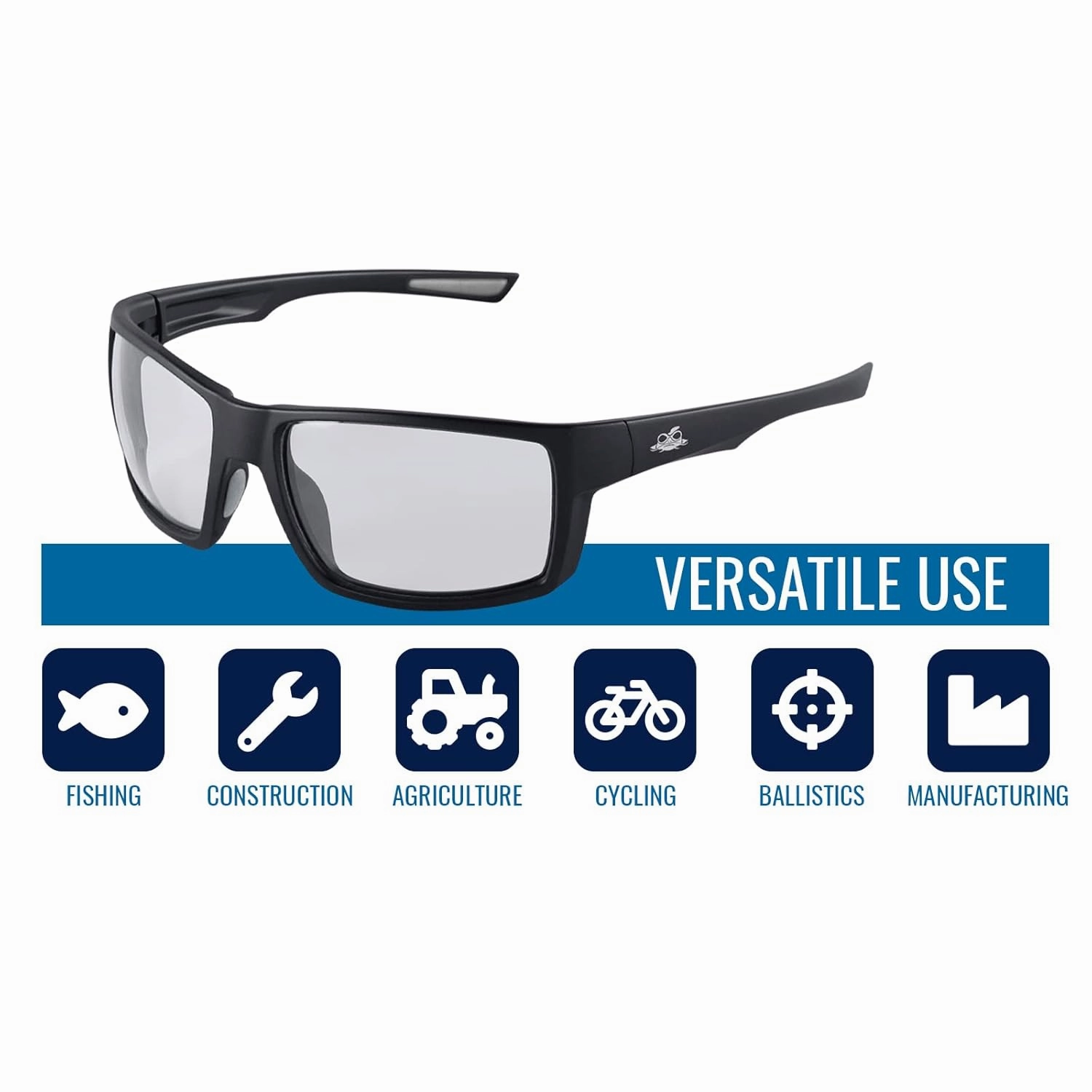 Bullhead Safety Sawfish Safety Glasses with Variable Tint and Performance Fog Technology Lens, UV Light Protection, Anti-Fog and Scratch Resistant, Matte Black Frame