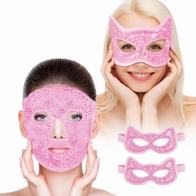 Bundle of CONBELLA Cold Face Eye Masks Ice Face Mask and Cooling Eye Mask, Gel Eye Mask Hot Cold Use