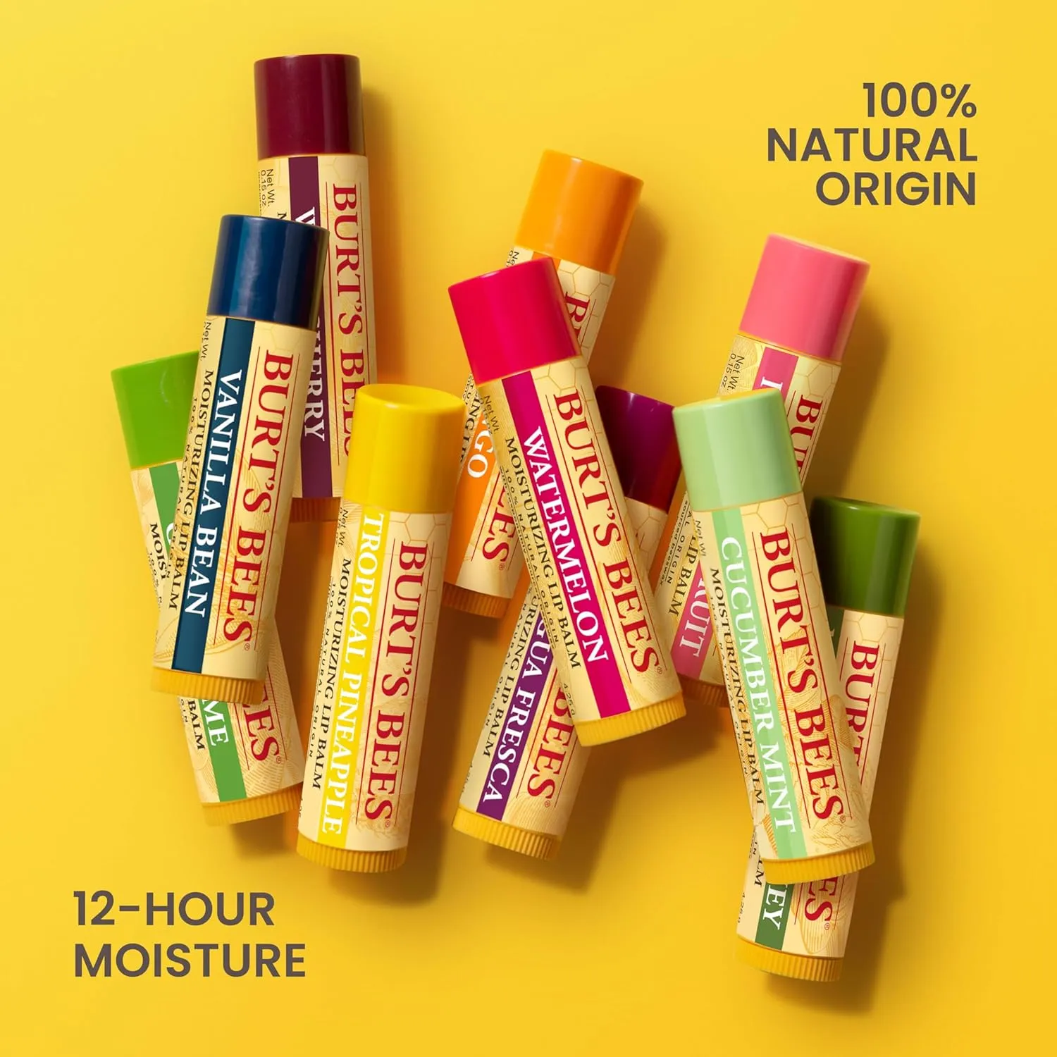 Burt's Bees Lip Balm, Beeswax Bounty Assorted Mix, 4-Pack, 0.15 Oz