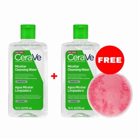 Buy 1 Get 1 FREE CeraVe Micellar Cleansing Water - 295ml   FREE Makeup Remover Pad