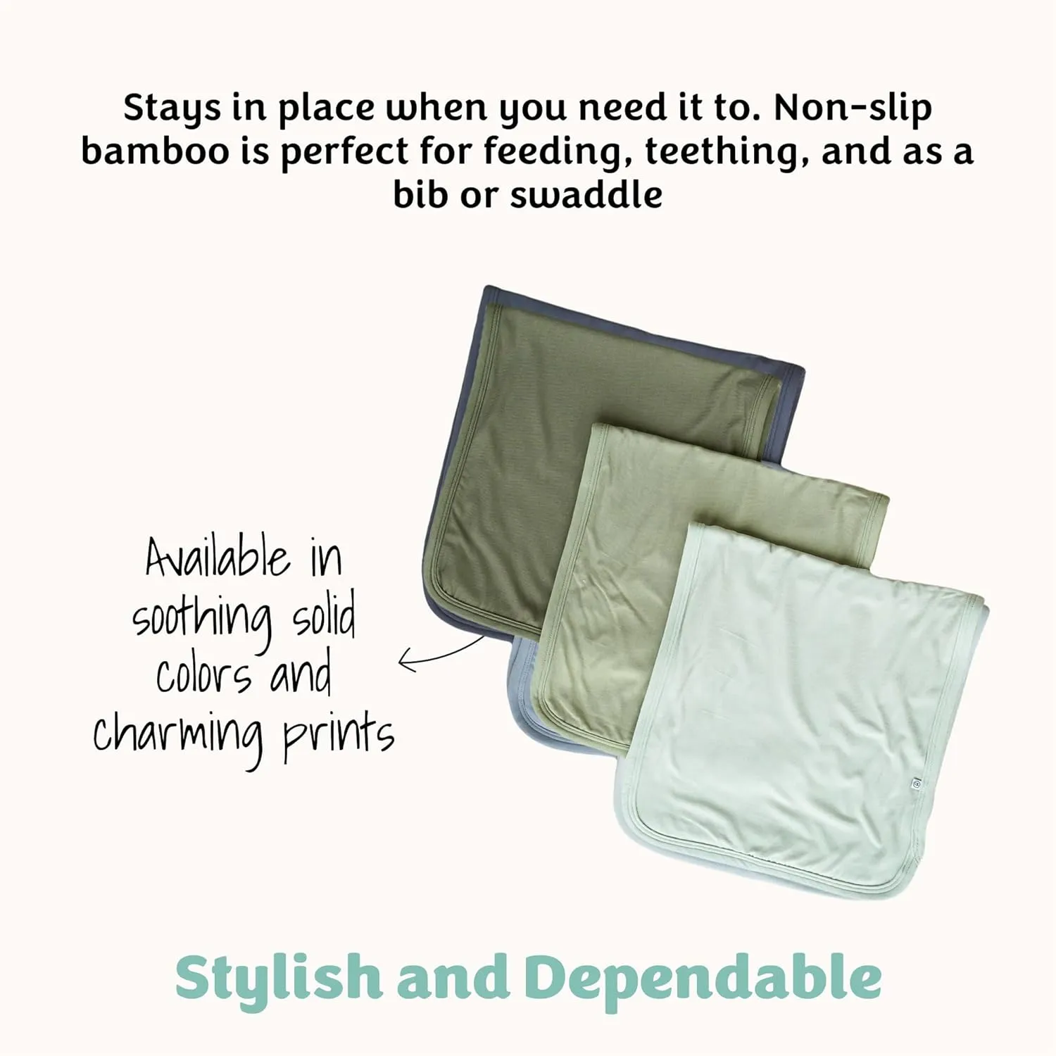 Caden Lane Premium Baby Burp Cloths, Ultra Soft & Absorbent, Gender Neutral for Newborn, Boy & Girl, Essentials for Feeding & Teething, Machine Washable, 3-Pack, Greens