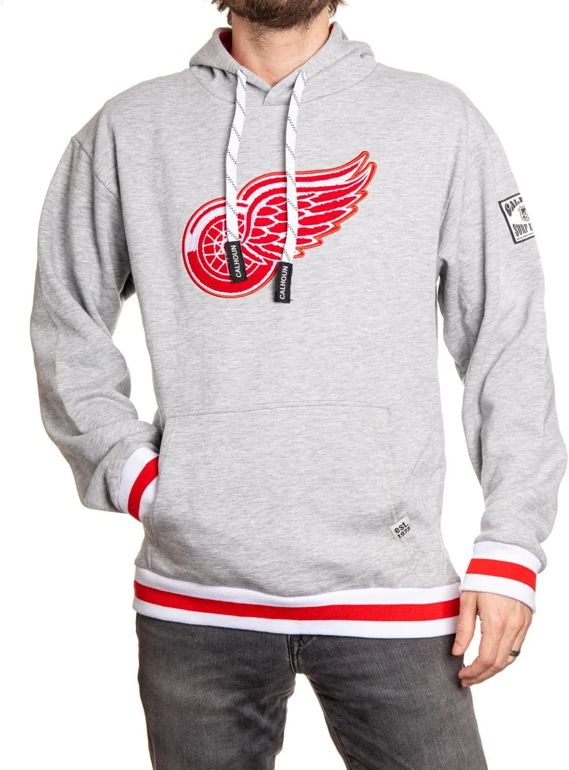 Calhoun NHL Surf & Skate Mens Muskoka Team Striped Premium Pullover Hoodie