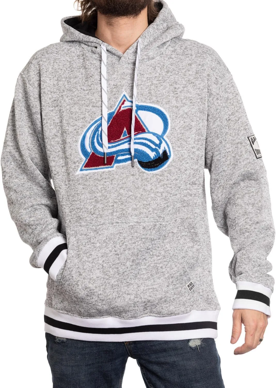 Calhoun NHL Surf & Skate Mens Muskoka Team Striped Premium Pullover Hoodie