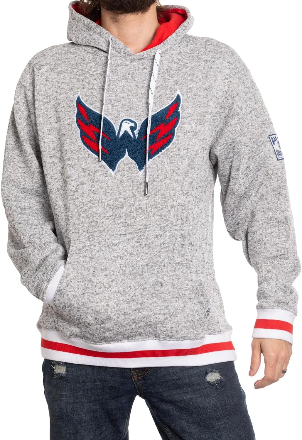 Calhoun NHL Surf & Skate Mens Muskoka Team Striped Premium Pullover Hoodie