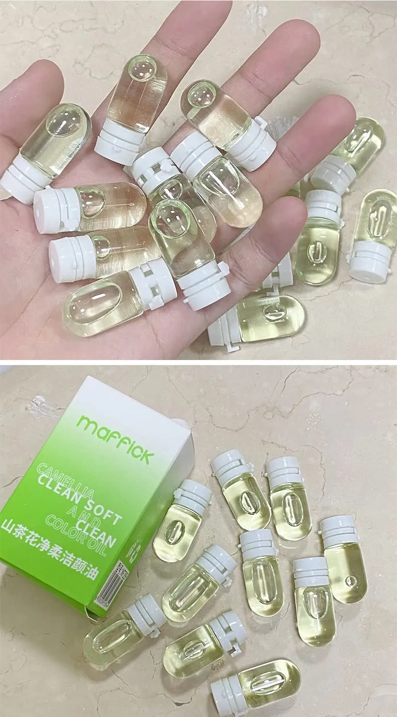 Camellia Deep Cleansing Oil Cleansing Oil,2ml * 10pcs Individual Makeup Remover Oil, for a Variety of Makeup Deep Remover, Easy to Carry and Sanitary, for Home, Travel and Salon Time Cleansing
