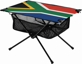 Camping Table Lightweight Portable Folding Table with Mesh Storage Net South Africa Flag Colored Stripes Ideal for Camping Hiking Beach Picnic Travel Backyard