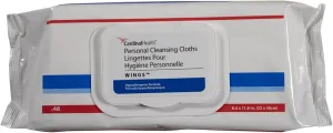 Cardinal Health Wings Personal Cleansing Wipe 8.6 X 11.8 Inch 5199S, 12 Pack 576 Wipes