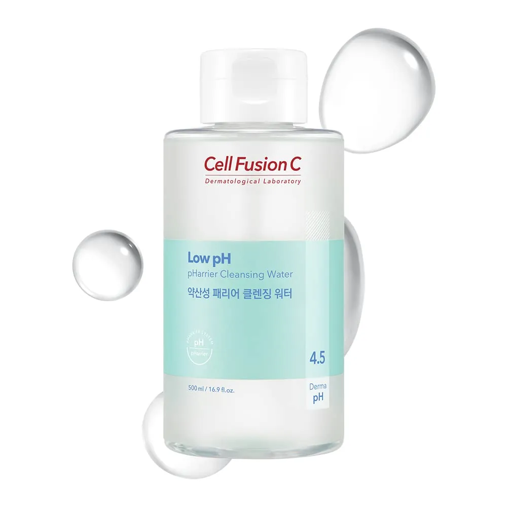 Cell Fusion C Low pH pHarrier Cleansing Water, pH Balancing Cleansing Water for Sensitive Skin, Gentle Exfoliation with PHA, No Eye Irritation, 16.9 fl.oz