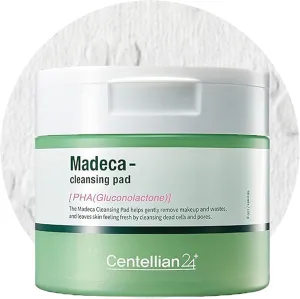 Centellian 24 Cleansing Pad (60 Counts) - Water Proof Makeup Remover Cleansing Face Wipes by Dongkook. Korean Gentle, Exfoliating Daily Cleanser for Sensitive Skin