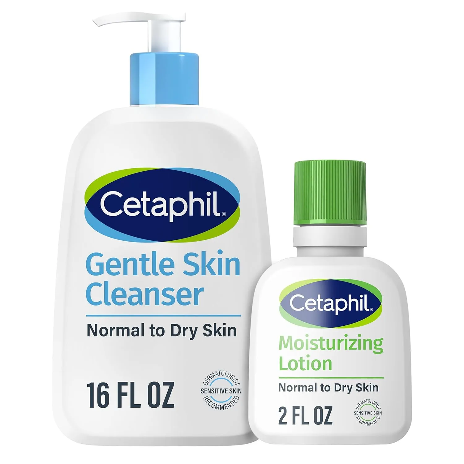 Cetaphil Face Wash, Hydrating Gentle Skin Cleanser for Dry to Normal Sensitive Skin, 16 oz   Travel Size Moisturizing Lotion 2 oz