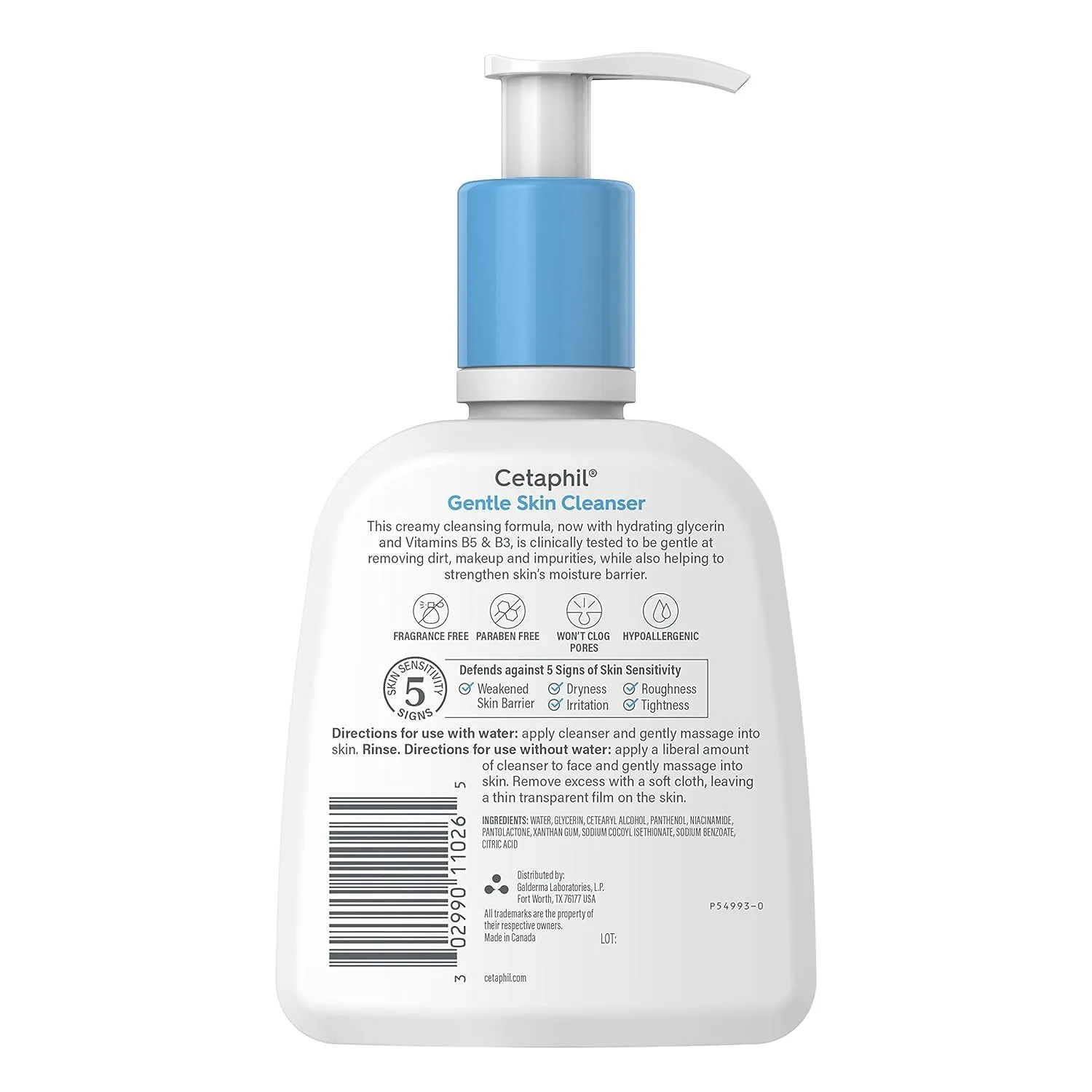 Cetaphil Face Wash, Hydrating Gentle Skin Cleanser for Dry to Normal Sensitive Skin, NEW 8 oz 3 Pack, Fragrance Free, Soap Free and Non-Foaming