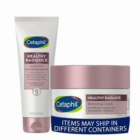 Cetaphil Healthy Radiance Gentle Exfoliating Cleanser, Reduces Look of Dark Spots and Hyperpigmentation 4.2 Oz   Cetaphil Healthy Radiance Renewing Face Cream, Reduces Look of Dark Spots 1.7 Oz