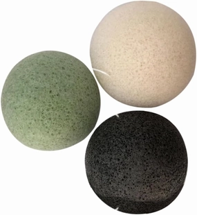 Charcoal Face Mask 3 Pack Sponges for Men Women Natural Skin Scrubber Deep Cleansing Makeup Removal