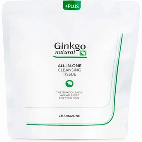 CHARMZONE Ginkgo Natural Cleansing Tissue – All-in-One Makeup Remover & Moisturizing Wipes (Refill, 110 sheets, No Containter)