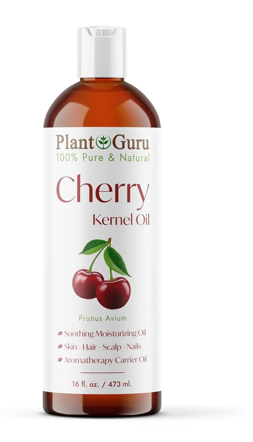 Cherry Kernel Oil 16 fl. oz. Cold Pressed 100% Pure & Natural Carrier – Skin, Face, Body & Hair Growth Moisturizer. Great for DIY Creams, Lotions, and Lip Balms.