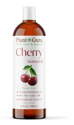 Cherry Kernel Oil 32 fl. oz. Cold Pressed 100% Pure & Natural Carrier – Skin, Face, Body & Hair Growth Moisturizer. Great for DIY Creams, Lotions, and Lip Balms.