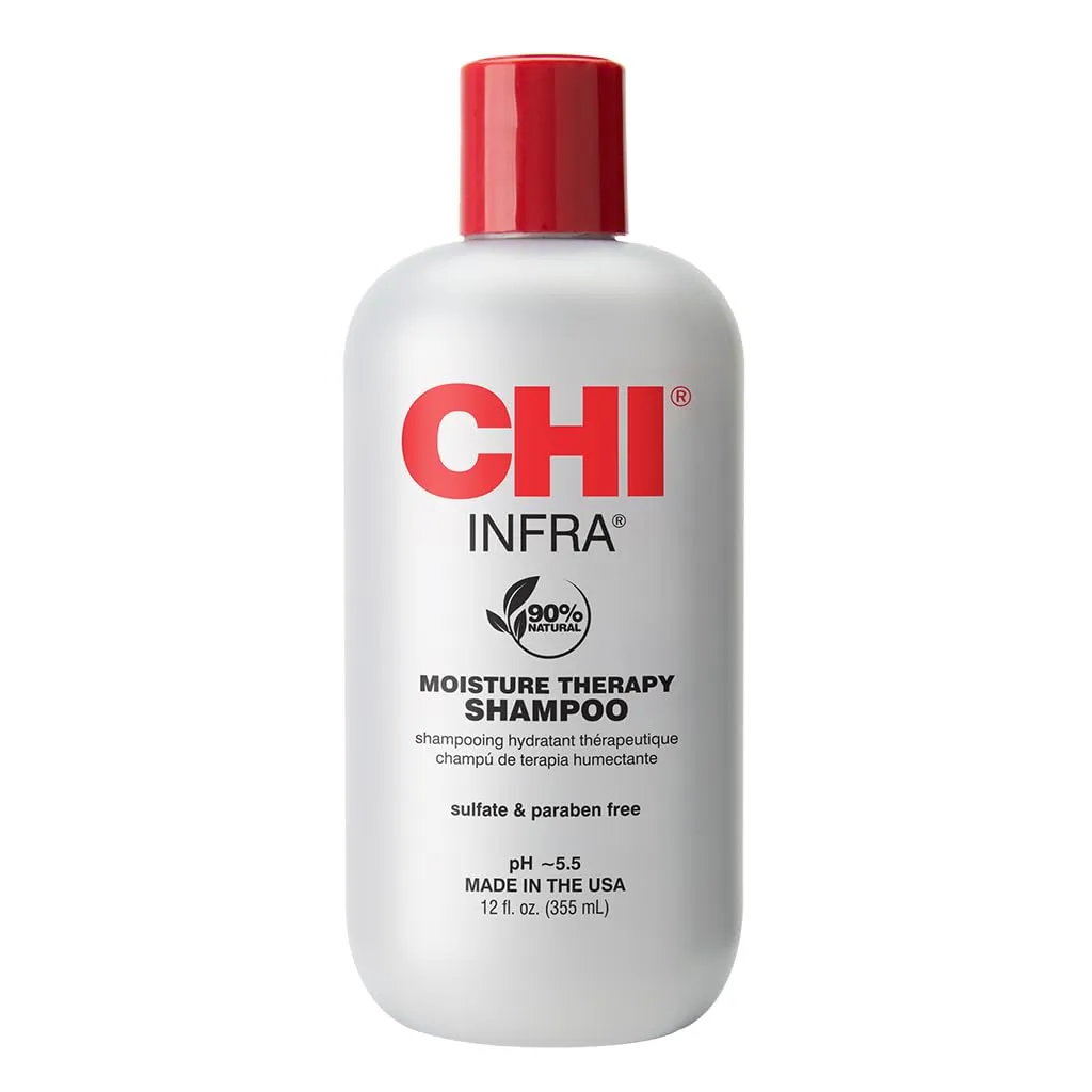 CHI Infra Shampoo, Gently Cleanses Scalp & Hair, Hydrating & Nourishing For All Hair Types, Designed for Heat Damaged Hair, Sulfate, Paraben, & Cruelty-Free, 12 Oz