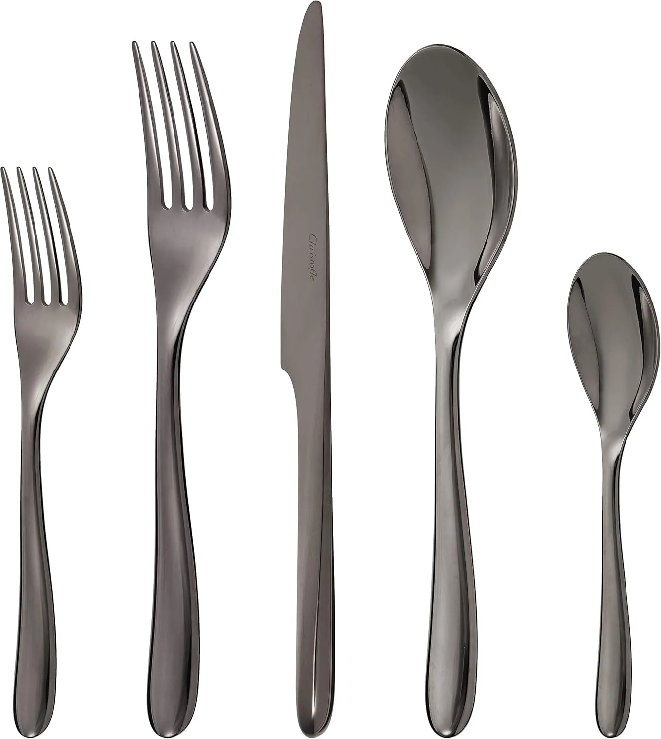 Christofle L'ame Stainless Steel Black 5-Piece Flatware Set #2327187