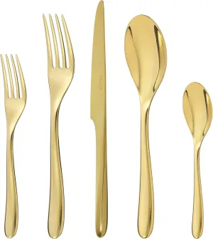 Christofle L'ame Stainless Steel Gold 5-Piece Flatware Set #2327186