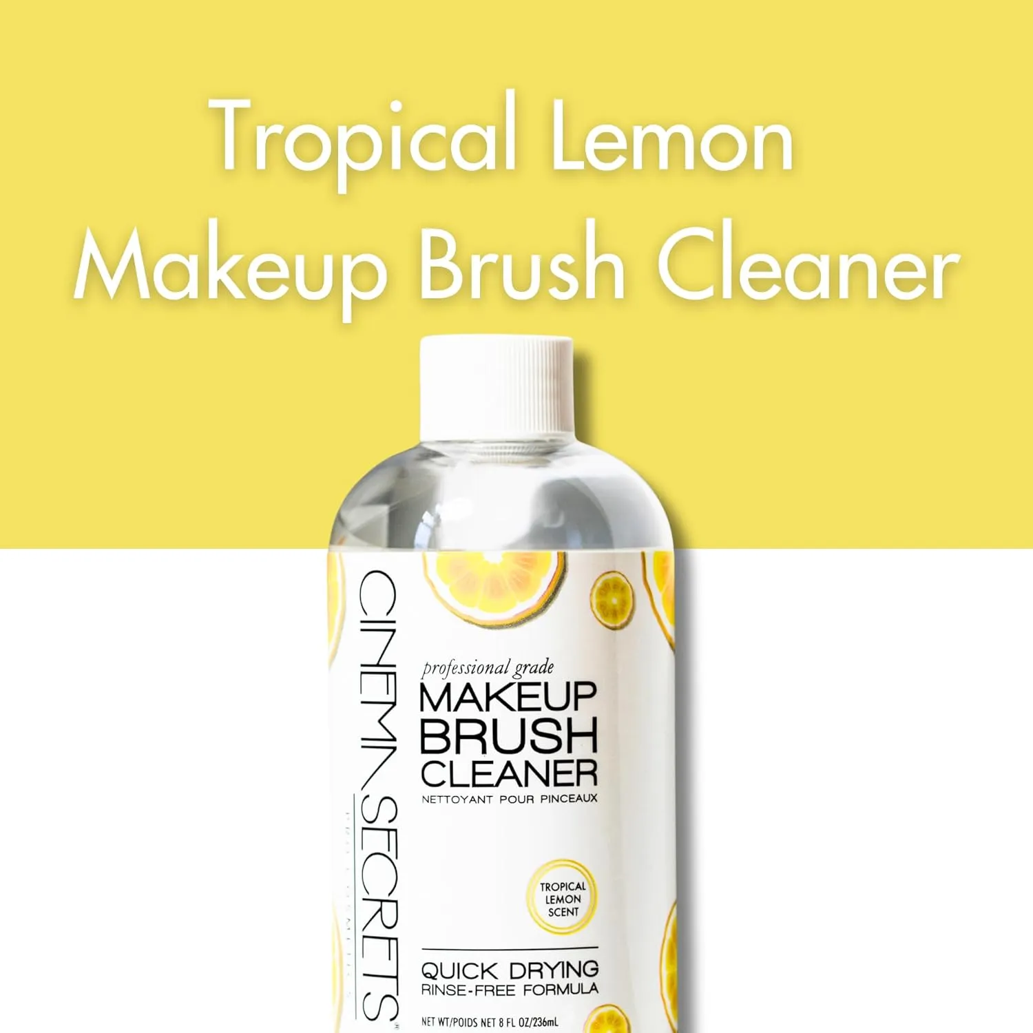 Cinema Secrets Original Makeup Brush Cleaner Kit - Professional Cleanser   Cleansing Tin for Makeup Brushes - Quick-Drying, Rinse-Free Formula - Removes Stubborn Waterproof Make Up - Lemon