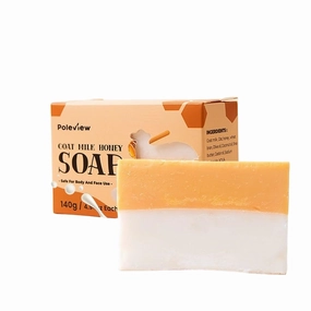 Classic Honey & Goat Milk Soap, Soothes Dry Skin, Natural Shea Butter, Pack of 3 Bars,Handmade Bath Soaps, 4.94 oz (140g) each