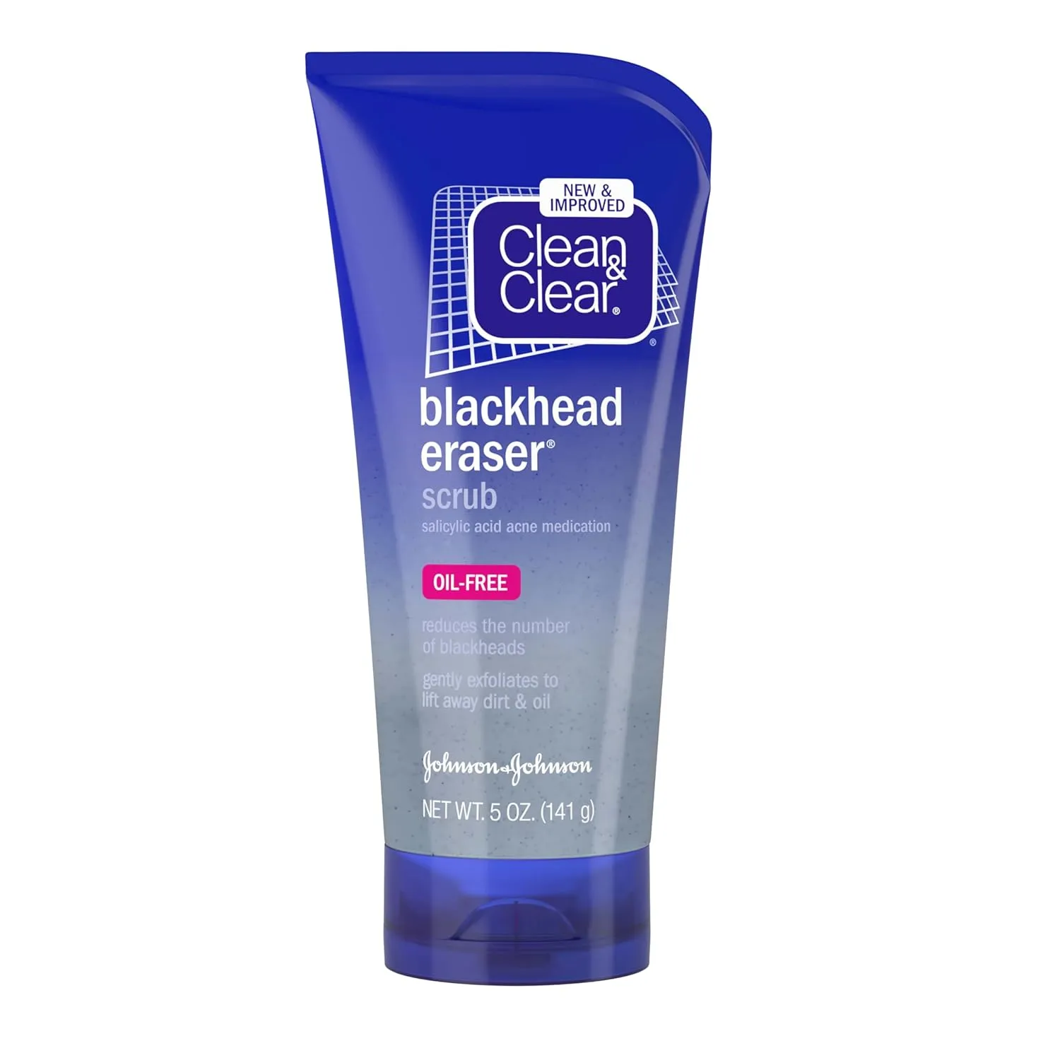 Clean & Clear Blackhead Eraser Oil-Free Facial Scrub with 2% Salicylic Acid Acne Medication, Exfoliating Daily Face Scrub for Acne-Prone Skin Care, 5 oz, 2 Pack
