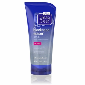 Clean & Clear Blackhead Eraser Facial Scrub with 2% Salicylic Acid Acne Medication, Oil-Free Daily Facial Scrub for Acne-Prone Skin Care, 5 oz (Pack of 4)