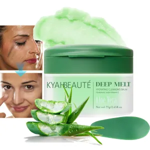 Cleansing Balm Makeup Remover Blam, Makeup Melting Balm for Face and Eyes, Natural Makeup Removing Balm for Sensitive Skin, Facial Deep Cleansing Cream, Hydrating Cleanser, 2.65 Oz (Aloe Vera)