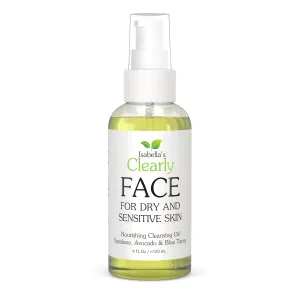 Clearly FACE, Natural Oil Cleanser Face Wash and Makeup Remover | Gentle Cleansing Oil with Avocado, Argan, Blue Tansy and Vegan Squalane | Pure & Toxin-Free, Water Free, Made in USA