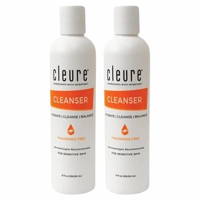 Cleure Lotion Cleanser for Dry Sensitive Skin, Free of Fragrance, Gluten, Paraben, Salicylate and Non Comedogenic (8 oz, 2 Pack)