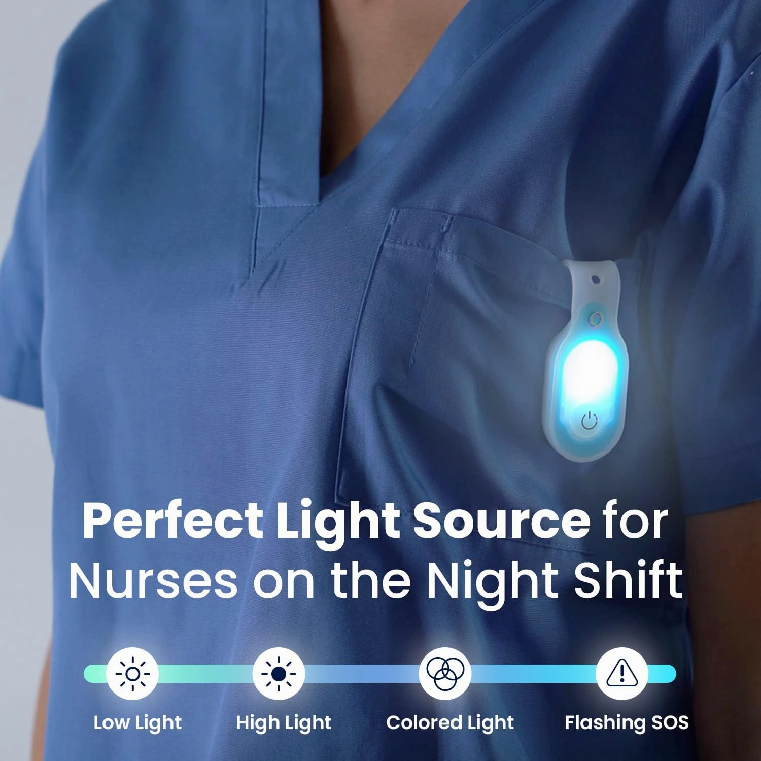 Clipglow Nurse Light Clip On Nursing Night Shift Light, Bright, Lightweight Magnetic, Portable, USB Rechargeable Flashlight for Badge, 8-10 Hours Battery|4 Light Settings 10-25 Lumens Nurse Gift|Green