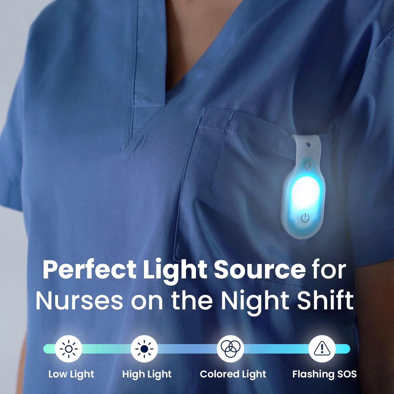 Clipglow Nurse Light Clip On Nursing Night Shift Light, Bright, Lightweight Magnetic, Portable, USB Rechargeable Flashlight for Badge, 8-10 Hours Battery|4 Light Settings 10-25 Lumens Nurse Gift|Green