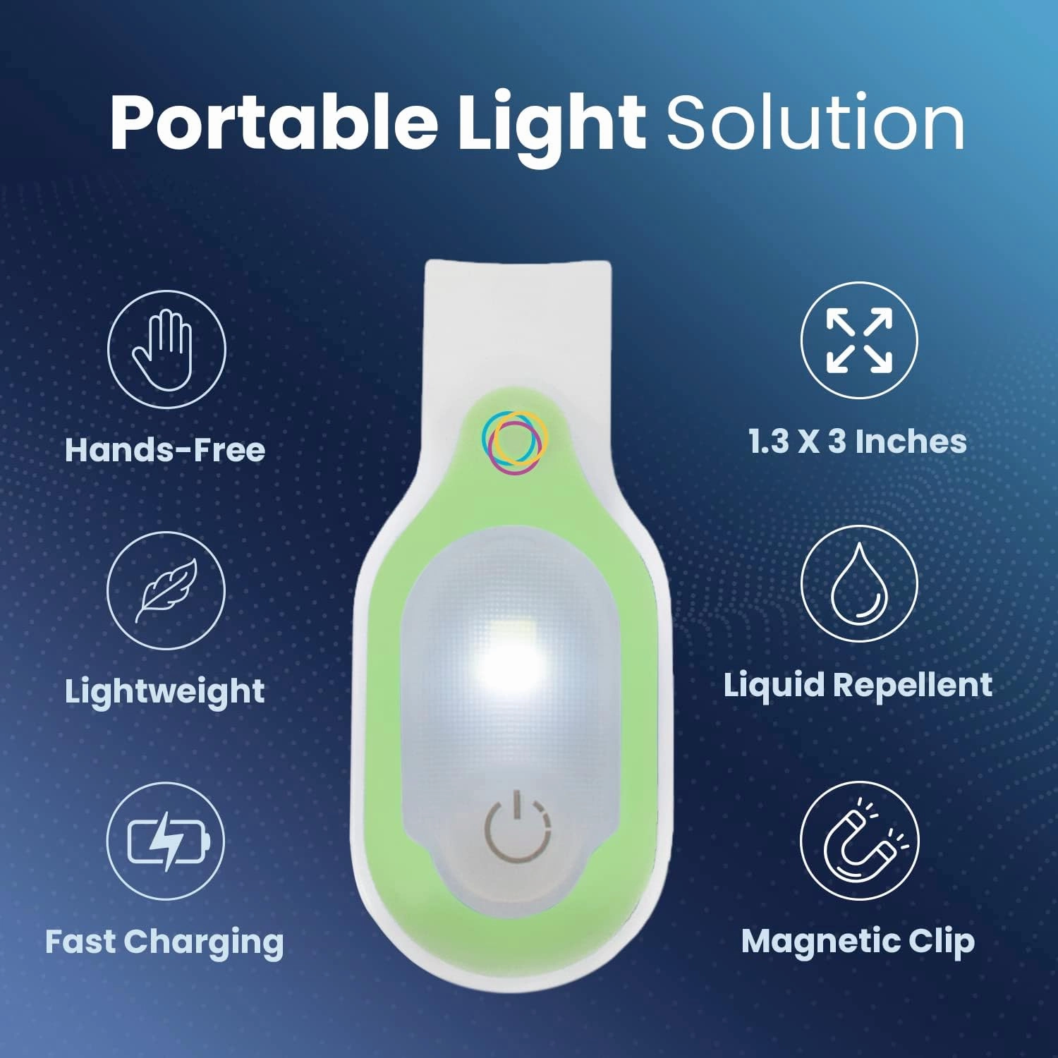 Clipglow Nurse Light Clip On Nursing Night Shift Light, Bright, Lightweight Magnetic, Portable, USB Rechargeable Flashlight for Badge, 8-10 Hours Battery|4 Light Settings 10-25 Lumens Nurse Gift|Green