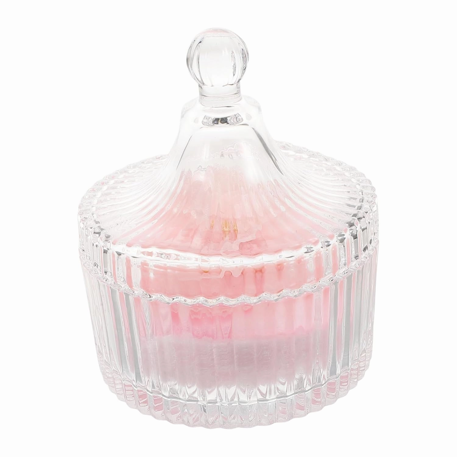 CLISPEED 1 Set Soft Velvet Powder Puff with Decorative Glass Container Ribbon Flower Design for Reusable Applicator for Loose Powder for Skin and Makeup Storage