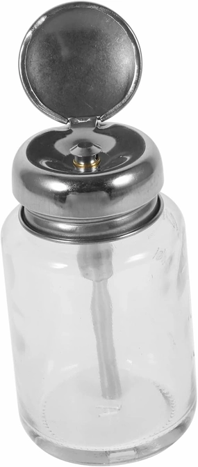 CLISPEED Portable Clear Pump Bottle Dispenser Refillable Liquid Bottle for Nail Polish Remover Toner and Makeup Removers Leak Design Lightweight and Easy to Carry