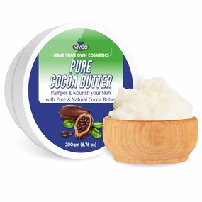 Cocoa Butter – Cosmetic Grade | Natural Hard Butter for Skincare, Haircare, Lip Balms & DIY Formulations | For Creams, Bars & Body Butters – 200g / 7.05 Oz