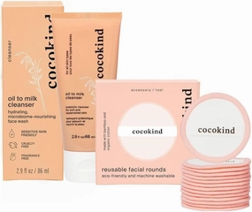 Cocokind Reusable Facial Rounds and Oil to Milk Face Wash