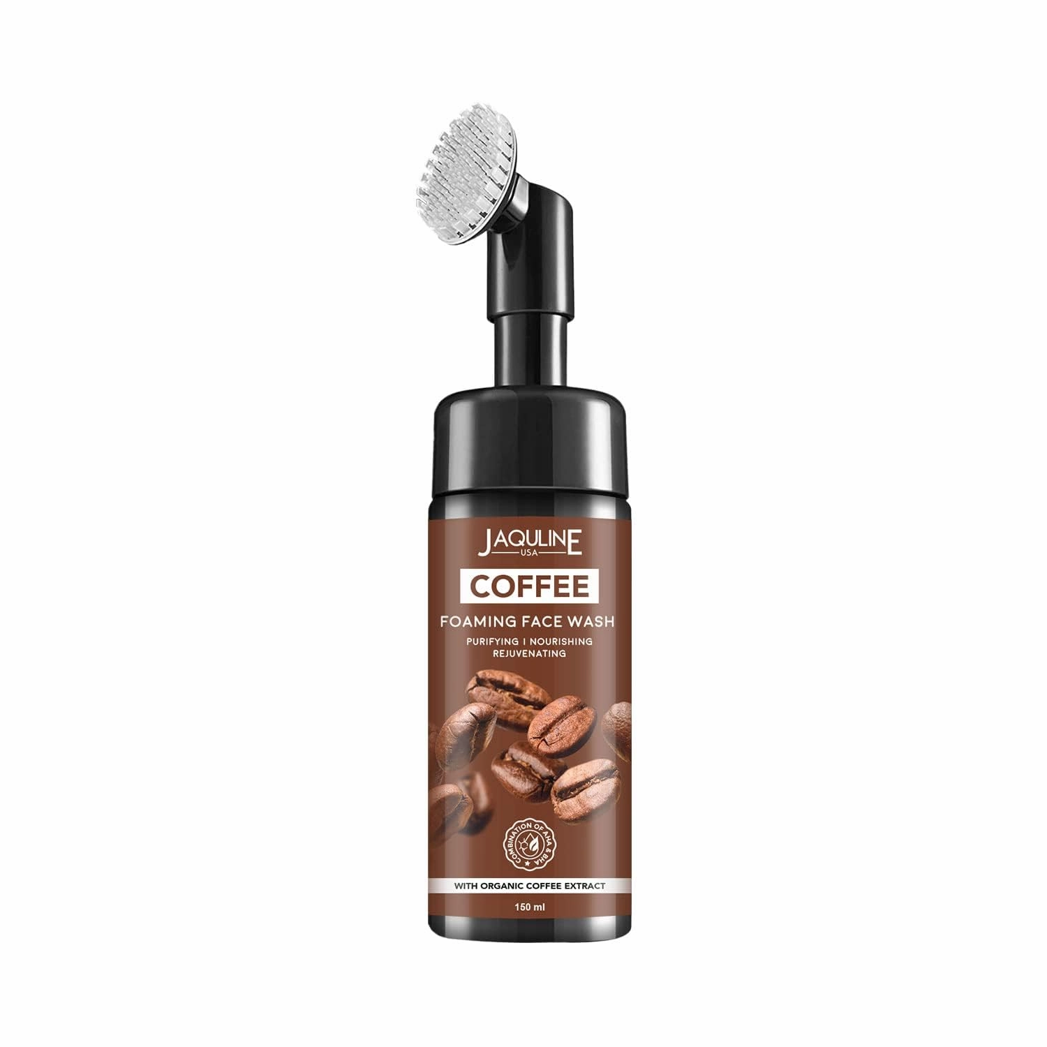 Coffee Foaming facewash 150ml | Purifying & Nourishing | Rejuvenating | Paraben Free & Silicon Free | Built-in Brush | Remove Excess oil