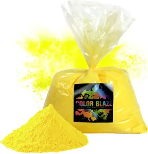 Color Blaze Holi Colored Powder - 5 lbs of Yellow Powdered Color - for Fun Runs, Color Toss, Rangoli, Powder War, Backyard Party & Festivals - Pack of 1 Colorful Bag - 5 Pounds in Bulk - Yellow