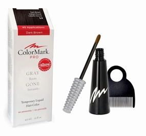 ColorMark PRO Dark Brown Liquid Gray Root Touch Up Wand Applicator, Real Hair Color