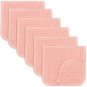 Comfy Cubs Muslin Burp Cloths 20" x 10", Pack of 6 - Large, 6-Layer, Ultra Absorbent 100% Cotton for Baby Drool and Messes - Soft, Safe & Gentle Baby Burp Cloths Set for Boys & Girls - Lace