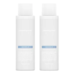 COMMON GROUND NUE Aqua Micellar Water Makeup Remover 3-in-1 Cleanser, Astringent, Makeup Remover, Non-Greasy, No-Rinse, Hydrating, Plant-Based, Organic Aloe Vera & Cucumber, 8.4 Fl Oz (Pack of 2)