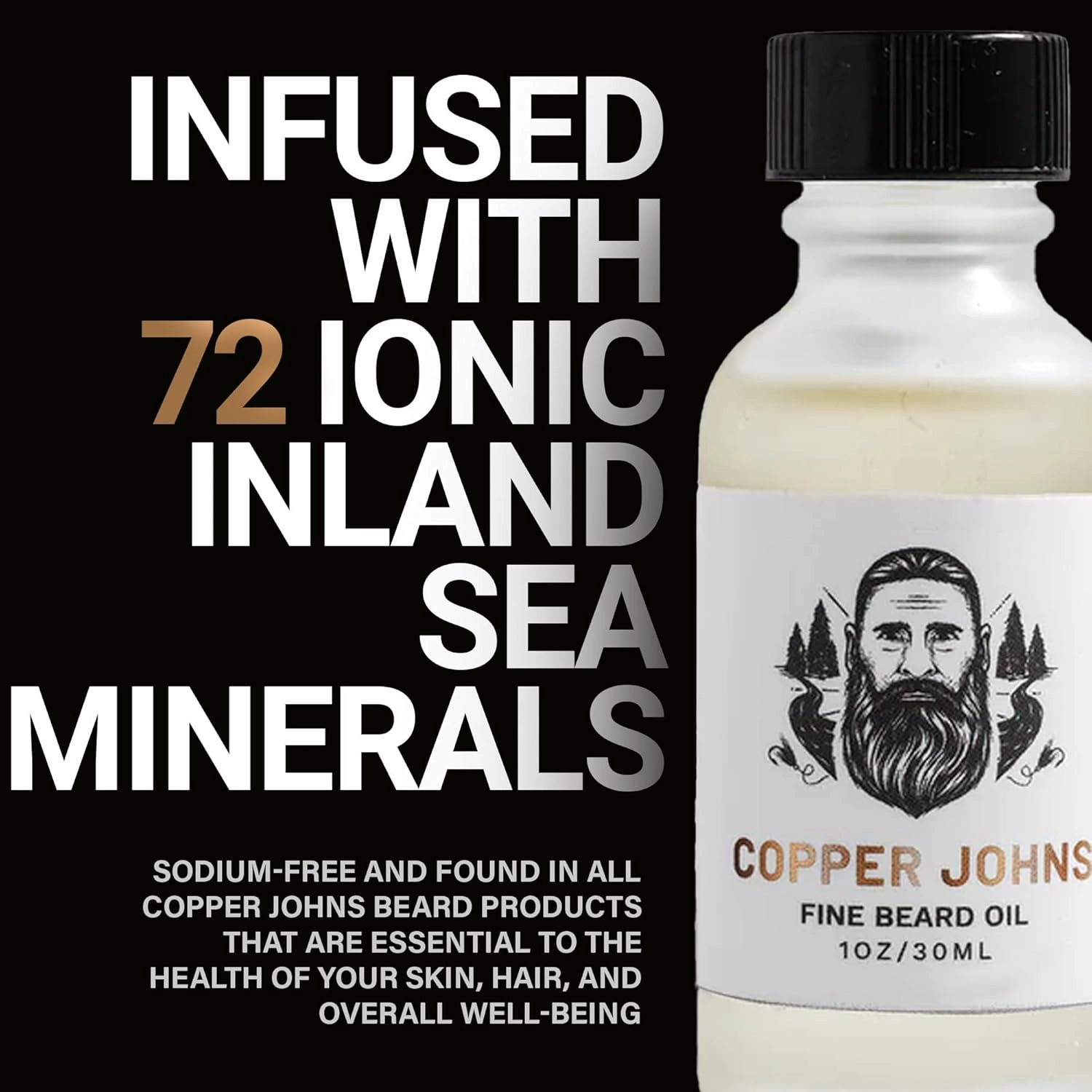 Copper Johns Beard Oil for Men Growth, Castor & Jojoba Oil with Sea Minerals, Increases Softness & Control for Fuller-Looking Beard, Mens Beard Oil, Mountain River-Smokey Orange Cedar, 1 oz