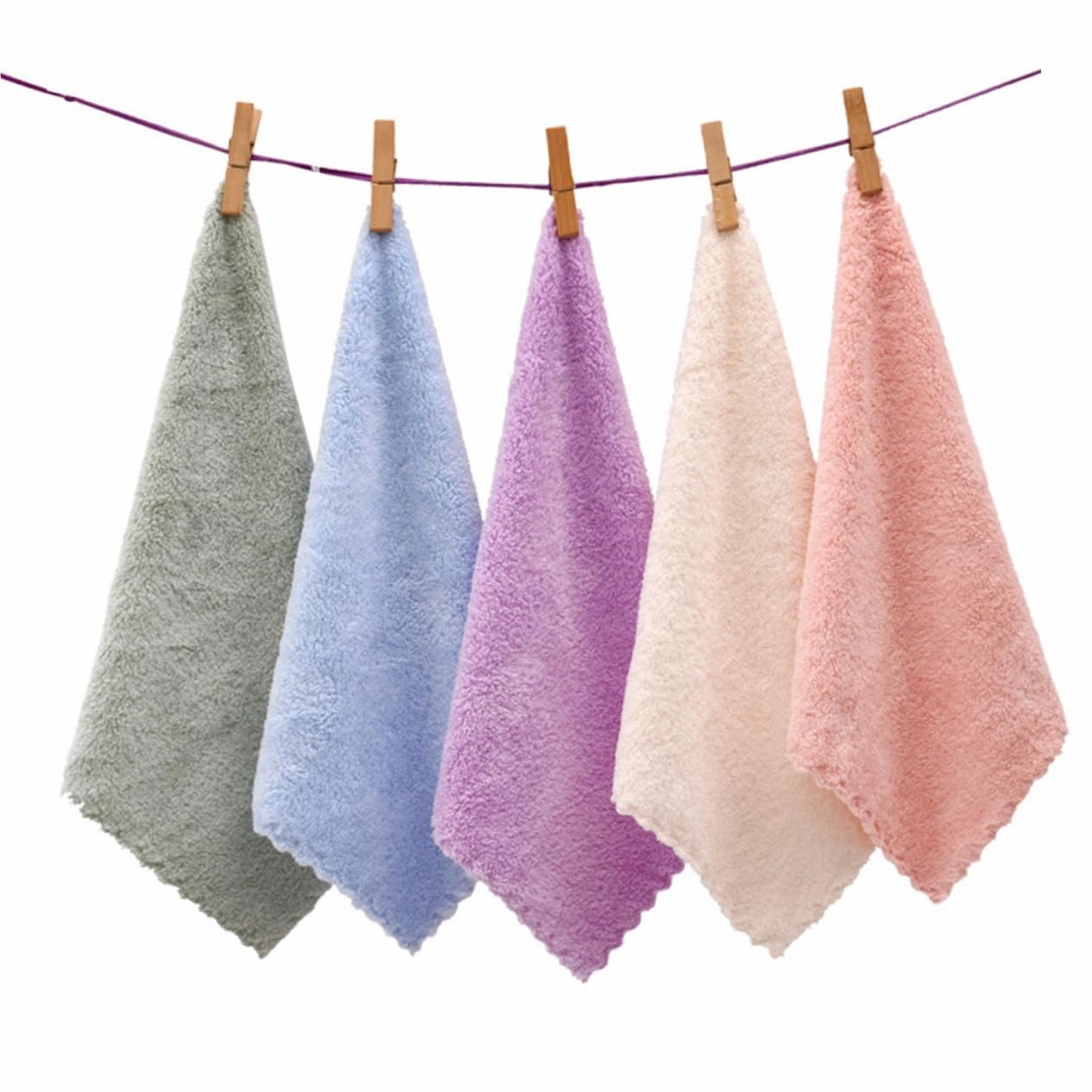 Coral Velvet Makeup Remover Pads 10 Pack Reusable Face Cloths Gentle Absorbent for Travel Home