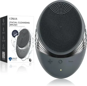 COSLUS Facial Cleansing Brush Face Scrubber : Portable Silicone Waterproof Rechargeable Face Wash Brush, 5 Cleansing Modes, Electric Deep Cleaning for Men & Women, Removing Blackhead, Exfoliating